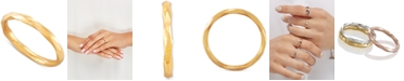 Macy's Polished Twist-Look Band in 10k Gold, Rose Gold & White Gold